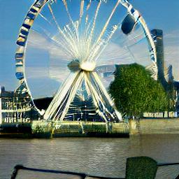 generated: a view of the Milllenium Wheel from the Thames #6